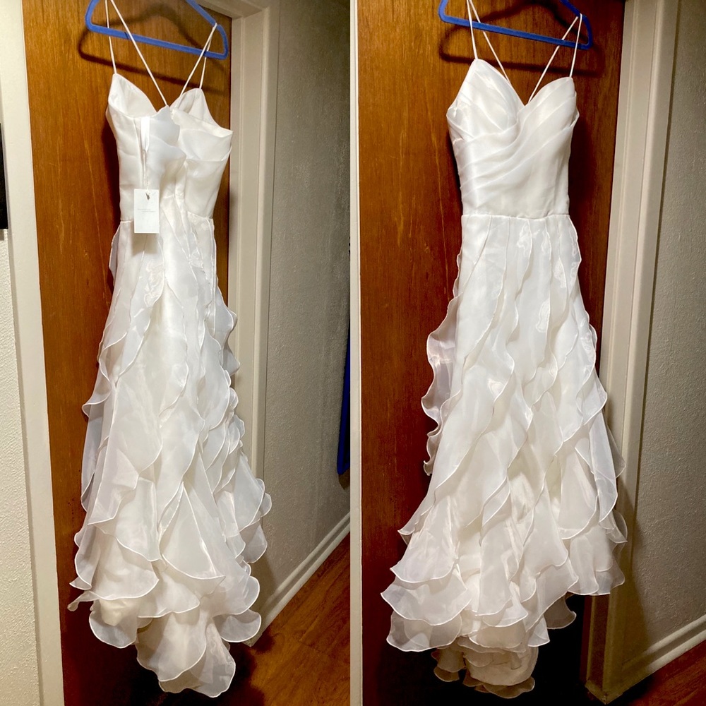 Ruffle White Wedding Dress